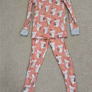 Little Sleepies Coral and Gray Koala Pajama Set